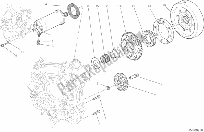 All parts for the Starting Motor of the Ducati Multistrada 1200 S Touring Brasil 2014